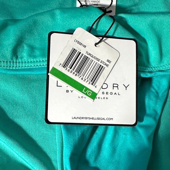 NWT Laundry by Shelli Segal Women's Scallop Lace Bikini Bottom Size Large Teal - Picture 4 of 6